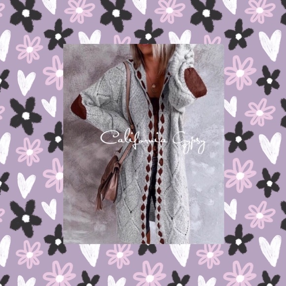 Knit Ribbon Hooded Cardigan Sweater - Picture 3 of 16